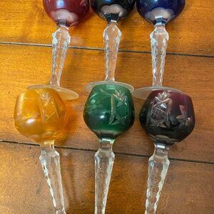 Nachtmann Traube crystal cordial glasses Set 6 mixed color